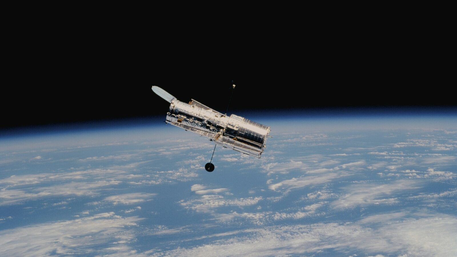 Hubble Space Telescope above earth's atmosphere